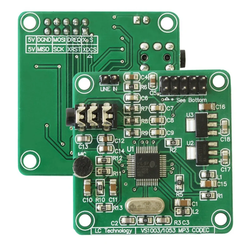 VS1053 Audio Decoding Module MP3 Player On-Board Spare Parts Recording Function VS1053 MP3 Audio Decoding Development Board
VS1053 Audio Decoding Module MP3 Player On-Board Spare Parts Recording Function VS1053 MP3 Audio Decoding Development Board