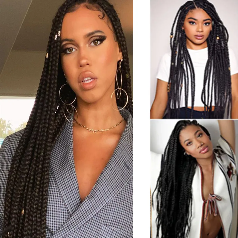 Full Lace Wigs Synthetic 30-34inch for Black Women Cornrow Braids Black Braids with Baby Hair Braided Lace Front Wigs
Full Lace Wigs Synthetic 30-34inch for Black Women Cornrow Braids Black Braids with Baby Hair Braided Lace Front Wigs