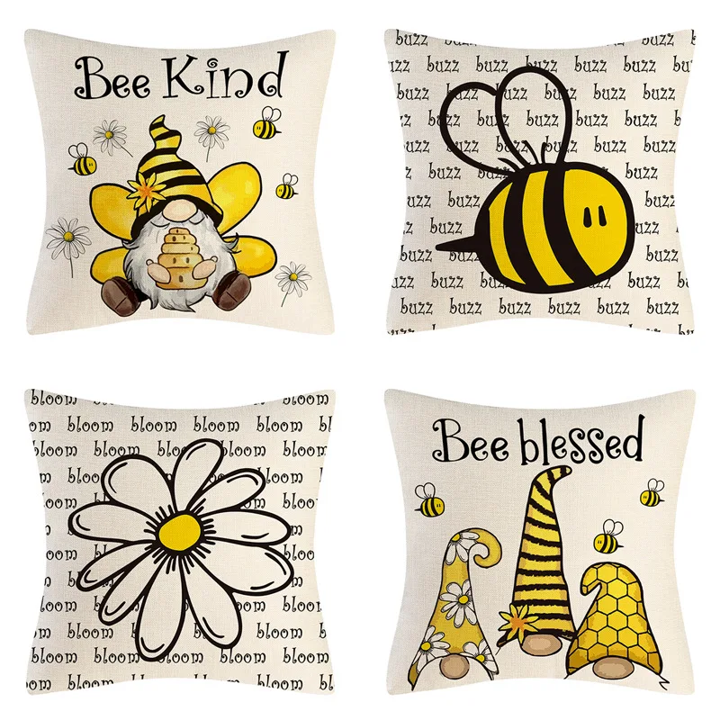 Cute Bees Printed Cushion Cover Home Decor Pillowcase 45x45cm Indoor Couch Decorative Linen Pillow Cover Happy Bee Day
Cute Bees Printed Cushion Cover Home Decor Pillowcase 45x45cm Indoor Couch Decorative Linen Pillow Cover Happy Bee Day