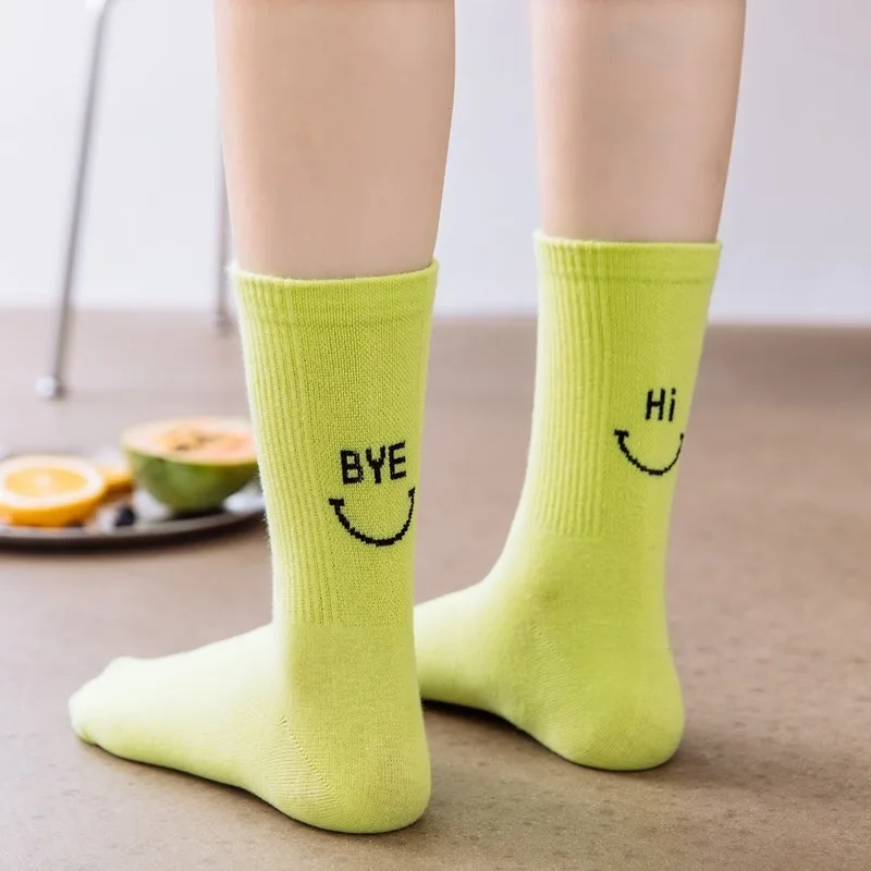 Smiley Socks Women Smile Face White Black Colored Cute Japanese Fashion Kawaii Crew Socks Asymmetry Fashion Novelty Funny Socks
Smiley Socks Women Smile Face White Black Colored Cute Japanese Fashion Kawaii Crew Socks Asymmetry Fashion Novelty Funny Socks