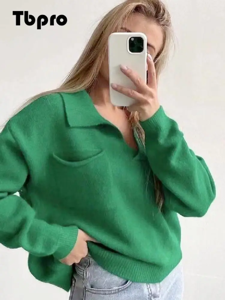 Women Knitted Casual Pullover 2022 Solid Long Sleeve Polo Neck Sweaters Autumn Winter Fashion Female Pocket Soft Sweater Jumpers
Women Knitted Casual Pullover 2022 Solid Long Sleeve Polo Neck Sweaters Autumn Winter Fashion Female Pocket Soft Sweater Jumpers