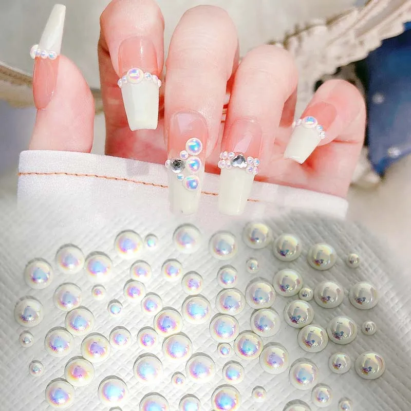 DIY Acrylic Pearl Bead Nail Art Rhinestones Half Pearls 3D Nail Decoration White Nail Art Tips Nail Art Jewelry Manicure Tools
DIY Acrylic Pearl Bead Nail Art Rhinestones Half Pearls 3D Nail Decoration White Nail Art Tips Nail Art Jewelry Manicure Tools