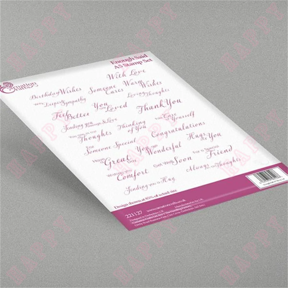 2022 New Arrival Clear Stamps Enough Said Scrapbook Diary Decoration Paper Craft Embossing Template DIY Greeting Card Handmade
2022 New Arrival Clear Stamps Enough Said Scrapbook Diary Decoration Paper Craft Embossing Template DIY Greeting Card Handmade