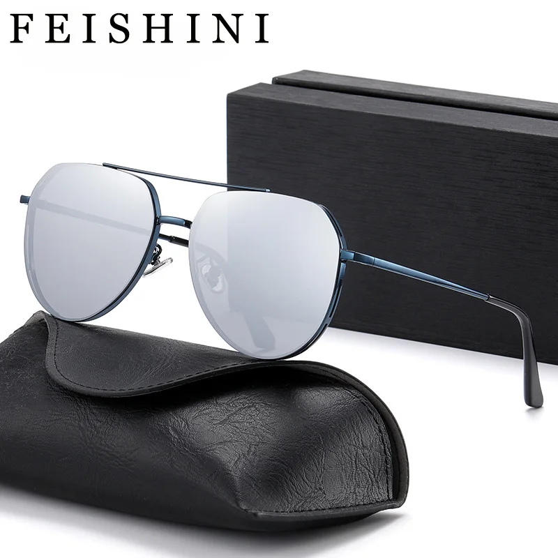 FEISHINI Elastic High Quality Pilot Sunglasses Men Polarized UV400 Nanometer Alloy Electroplating Retro Sunglass Man Visor
FEISHINI Elastic High Quality Pilot Sunglasses Men Polarized UV400 Nanometer Alloy Electroplating Retro Sunglass Man Visor