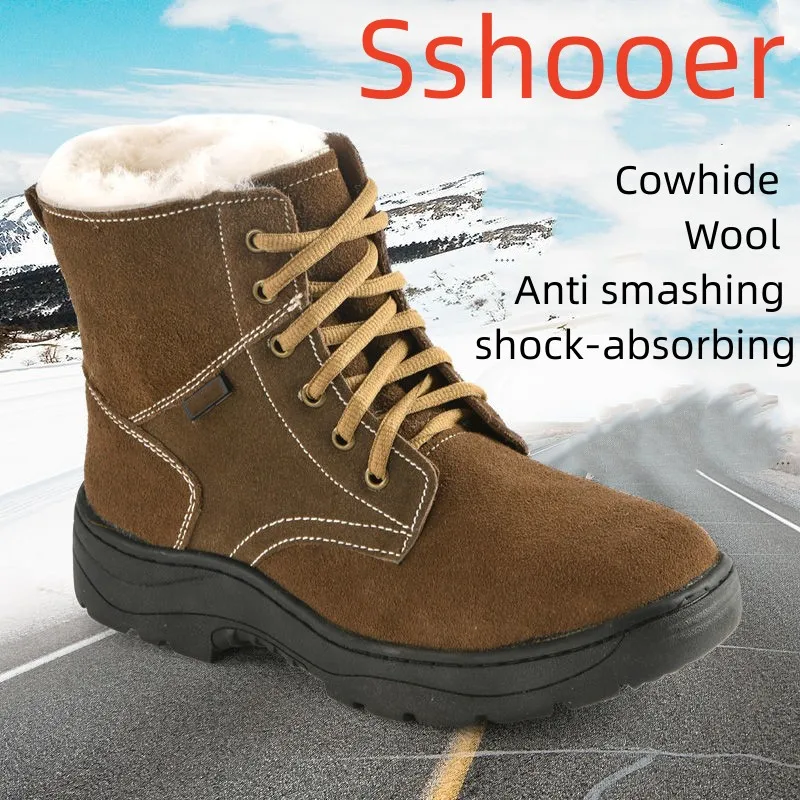 Сапоги Sshooer мужские из натуральной воловьей кожи, Утепленные зимние ботинки из плотной шерсти, защита от ударов и прокалывания, уличные походные ботинки
Сапоги Sshooer мужские из натуральной воловьей кожи, Утепленные зимние ботинки из плотной шерсти, защита от ударов и прокалывания, уличные походные ботинки
