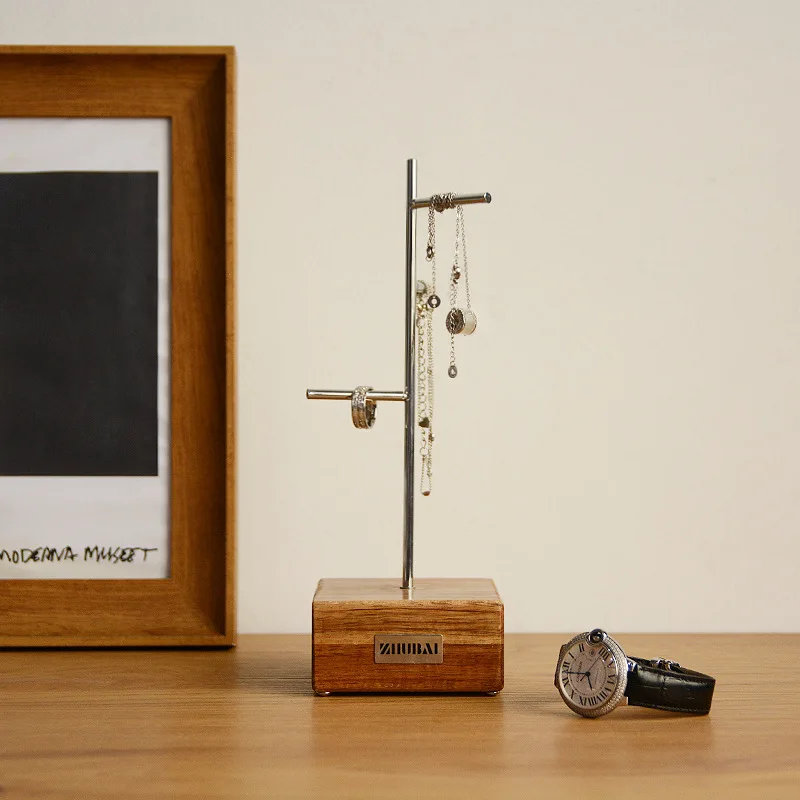 Creative Electroplating Jewelry Wooden Bottom Storage Rack Necklace Earrings Display Rack Household Desktop Jewelry Storage Rack
Creative Electroplating Jewelry Wooden Bottom Storage Rack Necklace Earrings Display Rack Household Desktop Jewelry Storage Rack