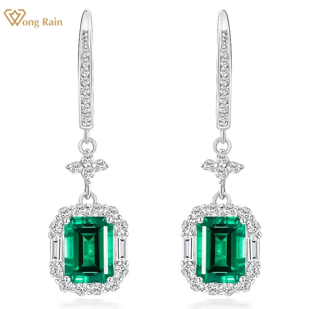 Wong Rain Vintage 100% 925 Sterling Silver 6*8MM 2CT Emerald High Carbon Diamond Gemstone Drop Dangle Earrings for Women Jewelry
Wong Rain Vintage 100% 925 Sterling Silver 6*8MM 2CT Emerald High Carbon Diamond Gemstone Drop Dangle Earrings for Women Jewelry
