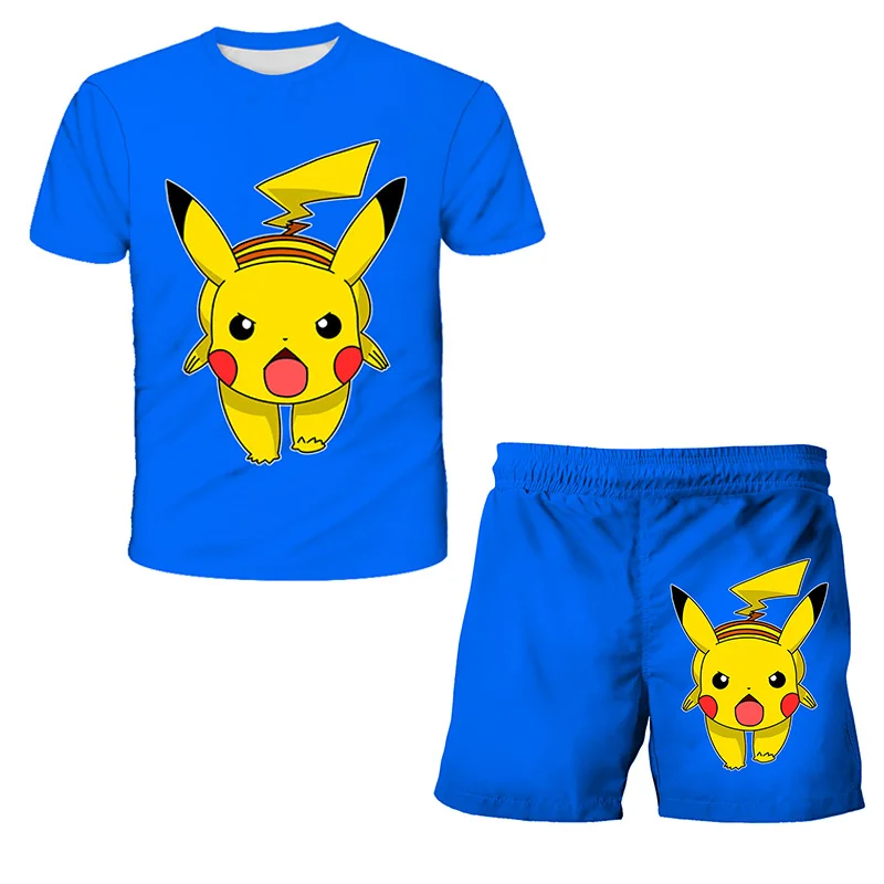 Kids Pokémon T-Shirt Shorts Set Kids Pokémon Boys Girls Summer 3D Print Clothes Set 4-14 Years Old Cartoon T-Shirts 2PCS
Kids Pokémon T-Shirt Shorts Set Kids Pokémon Boys Girls Summer 3D Print Clothes Set 4-14 Years Old Cartoon T-Shirts 2PCS