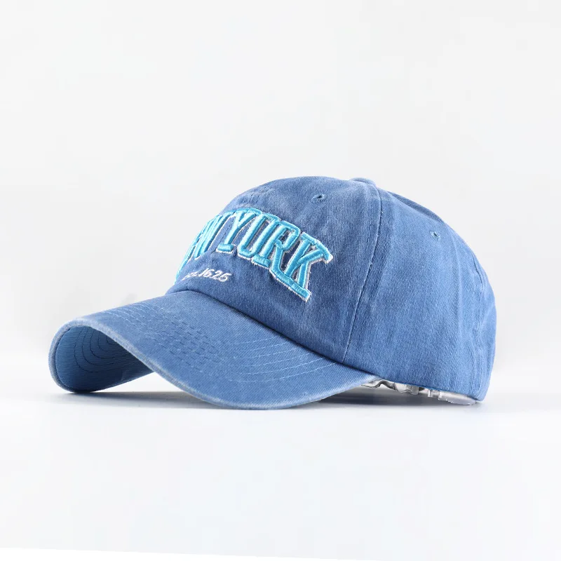 

VACIGODEN New Fashion Retro Letters Embroidered Baseball Cap Men Women Pure Color Washed Cotton Sun Hat Outing Sports Casual Cap