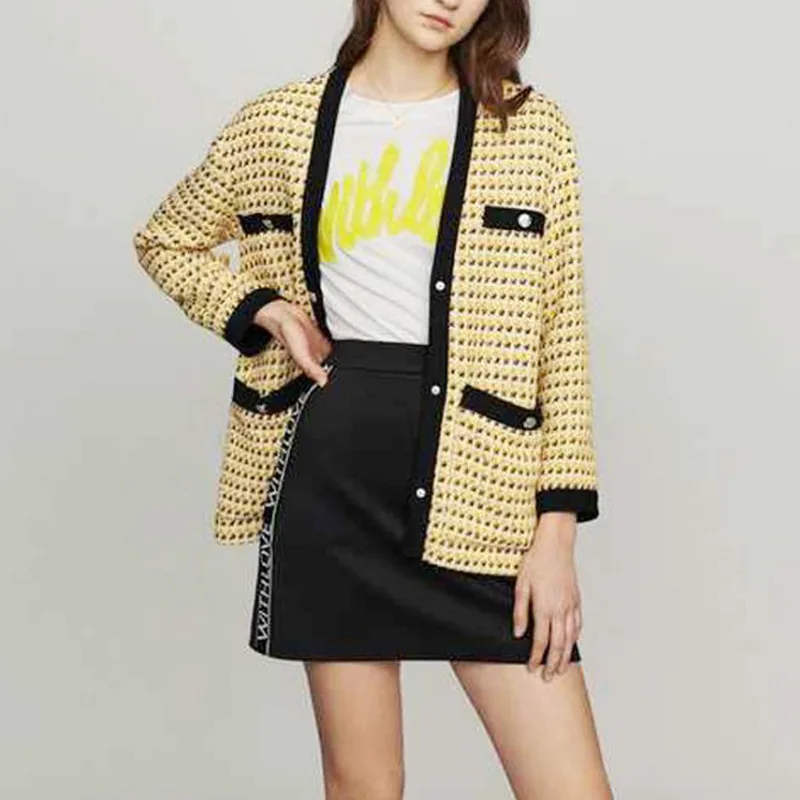 New Cardigans Women Sweater France Maje Cardigan Spring Autumn V-neck Women Sweater Knited Cardigan Jacket Women Sweater
New Cardigans Women Sweater France Maje Cardigan Spring Autumn V-neck Women Sweater Knited Cardigan Jacket Women Sweater