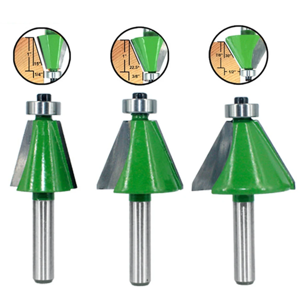 3pcs 8mm Shank Chamfer Router Bits Milling Cutter 15/22.5/30 Degrees For Wood Woodorking Tools High Quality
3pcs 8mm Shank Chamfer Router Bits Milling Cutter 15/22.5/30 Degrees For Wood Woodorking Tools High Quality