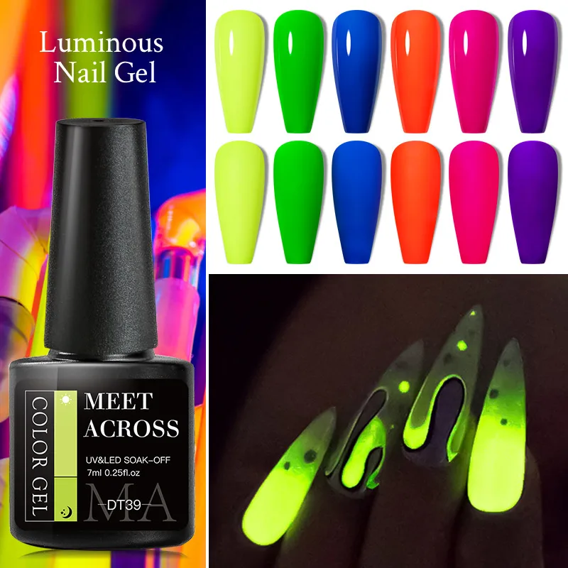 MEET ACROSS 8ml Luminous Gel Nail Polish Glow In Dark Fluorescent Neon UV LED Nails Gel Soak Off Gel Varnish Nail Art Tools
MEET ACROSS 8ml Luminous Gel Nail Polish Glow In Dark Fluorescent Neon UV LED Nails Gel Soak Off Gel Varnish Nail Art Tools