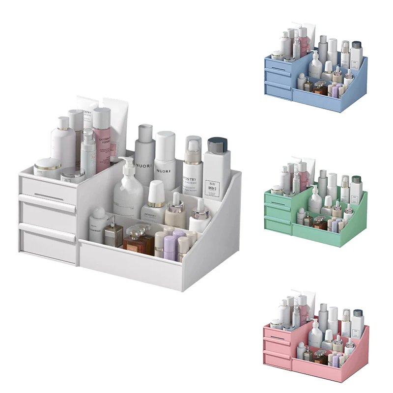Cosmetic Makeup Organizer with Drawers, Plastic Bathroom Skincare Storage Box Brush Lipstick Holder Organizers
Cosmetic Makeup Organizer with Drawers, Plastic Bathroom Skincare Storage Box Brush Lipstick Holder Organizers