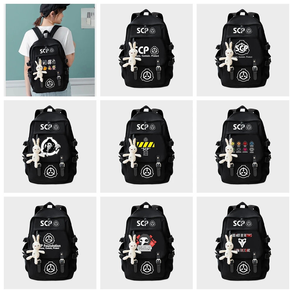 

Игровой рюкзак SCP Foundation, черный школьный рюкзак для учеников, сумки для подростков, мальчиков и девочек, дорожные рюкзак через плечо сумки
