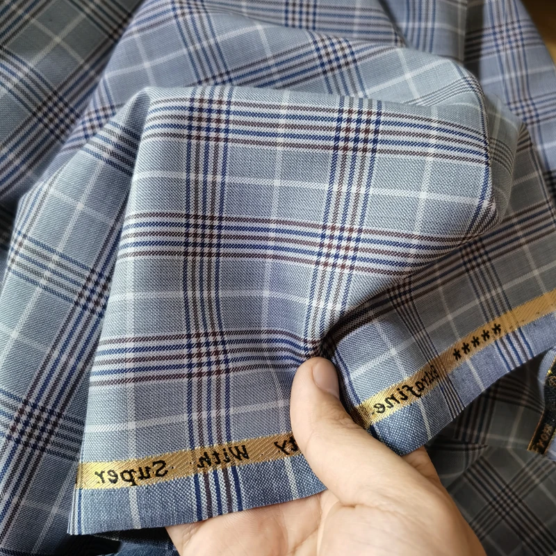 

Gold Plaid Wool Fabric 150cm Width Italian Designer Fabric Worsted Soft Cloth For Skirt Hanfu Shirt Diy Sewing Material