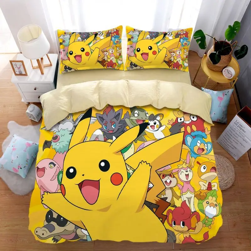 Pokemon Kawaii Children's Cartoon Cotton Sheet Four-piece Set Cute Pikachu Cotton Quilt Cover Sheet Bedding Home Textile Gift
Pokemon Kawaii Children's Cartoon Cotton Sheet Four-piece Set Cute Pikachu Cotton Quilt Cover Sheet Bedding Home Textile Gift