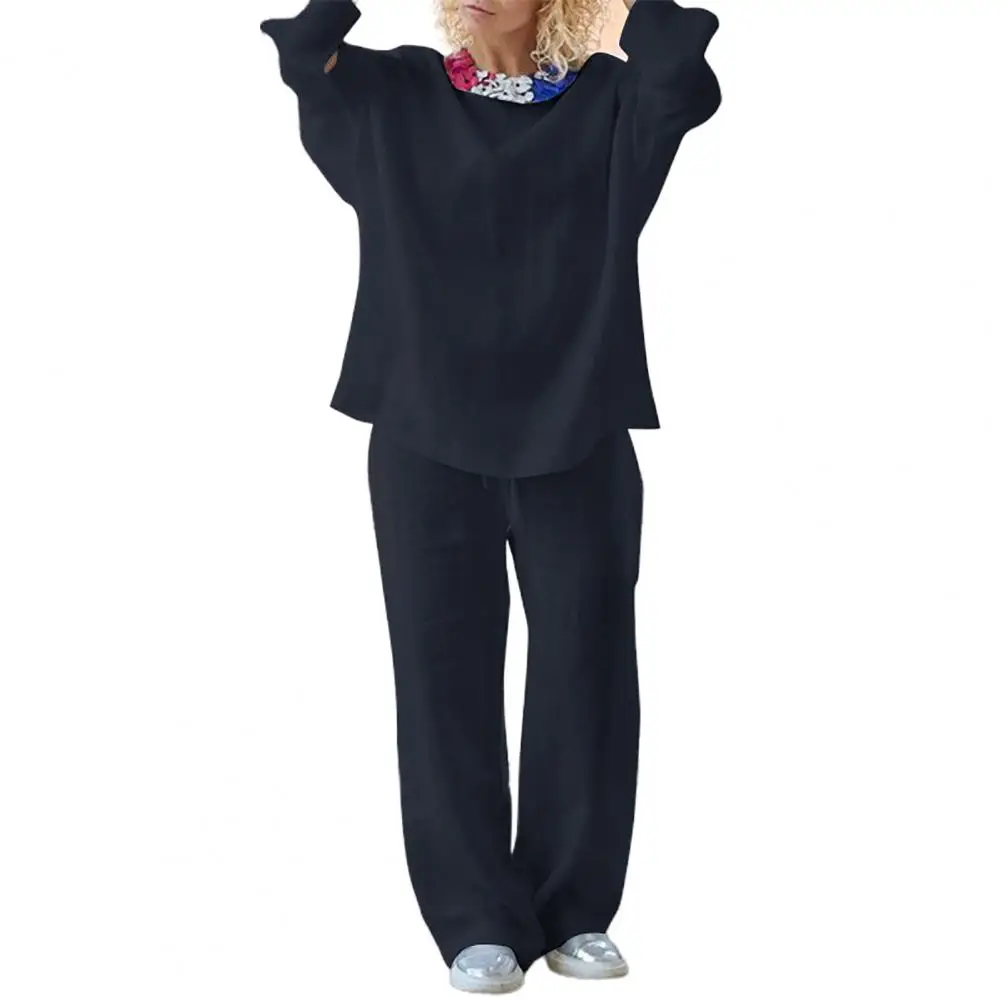 2 Pcs/Set Autumn Women Shirt Pants Set O Neck Elastic Waist Long Sleeves Solid Color Casual Wide Leg Trousers Women Tops Suit
2 Pcs/Set Autumn Women Shirt Pants Set O Neck Elastic Waist Long Sleeves Solid Color Casual Wide Leg Trousers Women Tops Suit