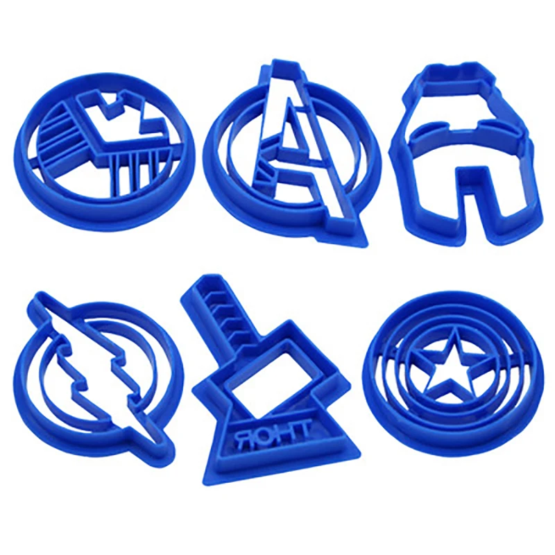 6Pcs Hero 3D Fondant Cookie Cutter Fudge Chocolates Biscuits Candy Bread Cake Decorating Stamp Tools Kitchen Baking Accessories
6Pcs Hero 3D Fondant Cookie Cutter Fudge Chocolates Biscuits Candy Bread Cake Decorating Stamp Tools Kitchen Baking Accessories