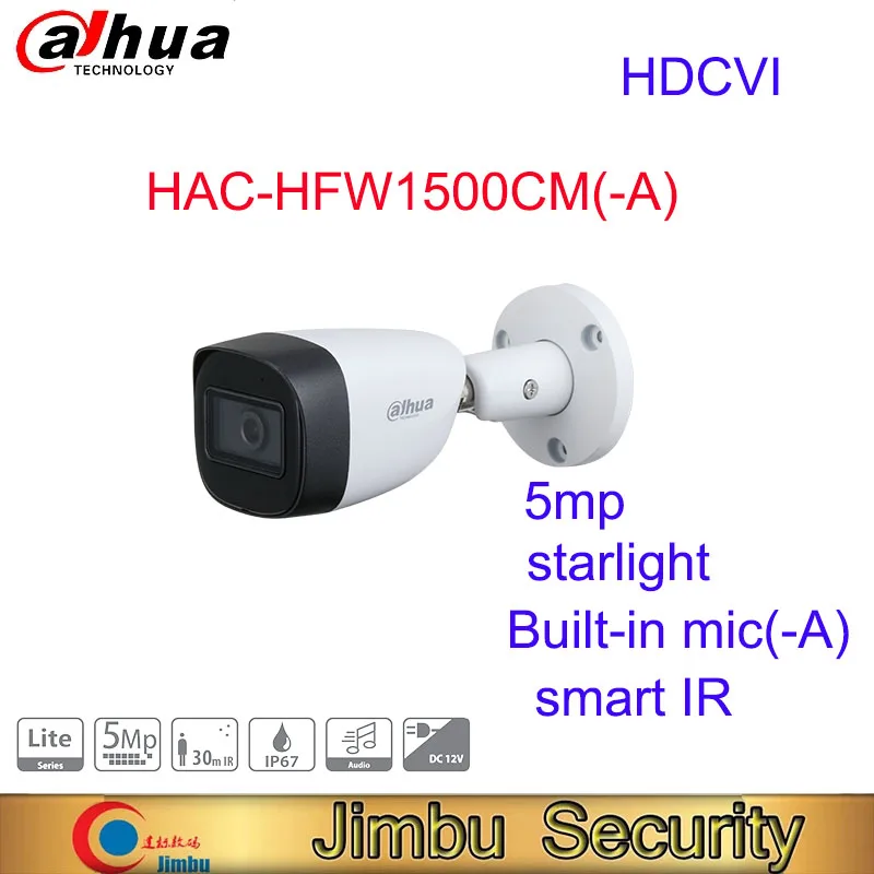 Original Dahua 5MP Starlight HDCVI IR Bullet Camera HAC-HFW1500CM(-A) built-in mic Smart IR mini Camera Outdoor Camera Cctv 
Original Dahua 5MP Starlight HDCVI IR Bullet Camera HAC-HFW1500CM(-A) built-in mic Smart IR mini Camera Outdoor Camera Cctv