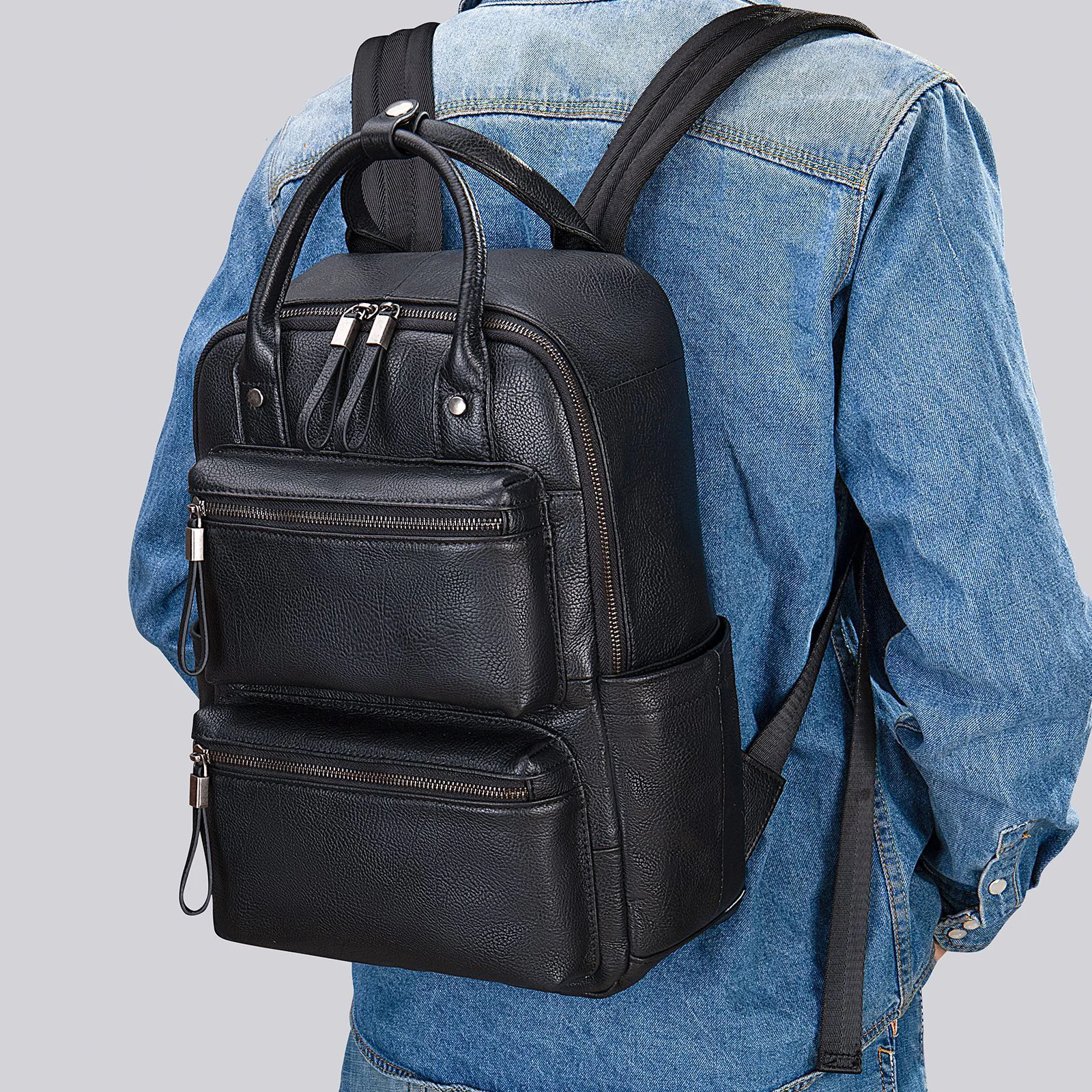 Fashionable men's computer bag leisure large capacity backpack male students trend schoolbag handbag travel soft skin
Fashionable men's computer bag leisure large capacity backpack male students trend schoolbag handbag travel soft skin