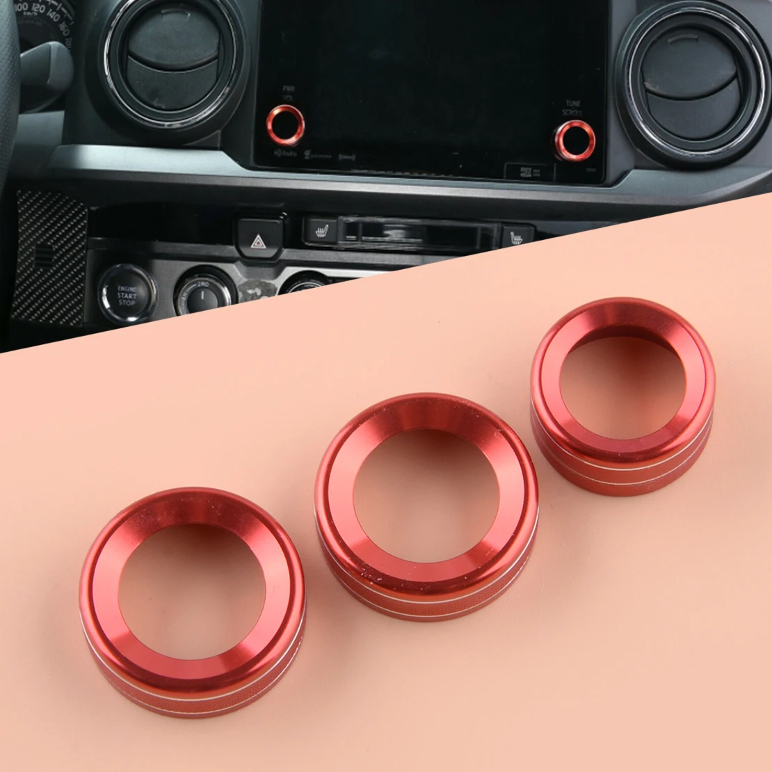 3pcs/Set Car Red Audio Volume Tune Rearview Mirror Adjust Switch Knob Ring Trim Decoration Fit for Toyota Tacoma 2016-2019 2020
3pcs/Set Car Red Audio Volume Tune Rearview Mirror Adjust Switch Knob Ring Trim Decoration Fit for Toyota Tacoma 2016-2019 2020