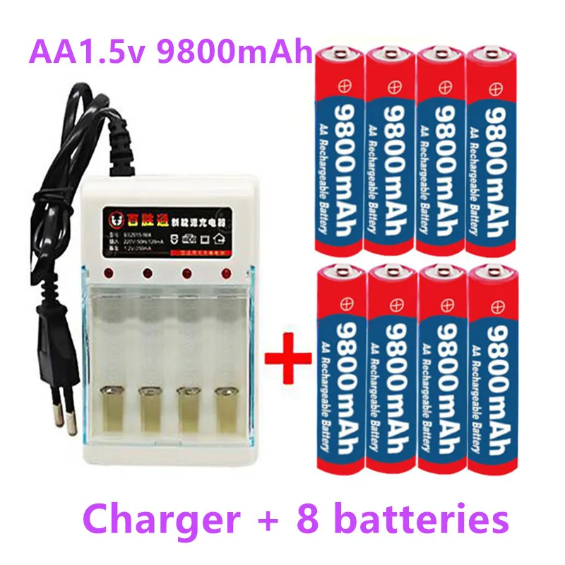 8pcs New Tag AA Battery 9800 Mah Rechargeable Battery AA 1.5 V Rechargeable New Alcalinas Drummey +1pcs 4-cell Battery Charger
8pcs New Tag AA Battery 9800 Mah Rechargeable Battery AA 1.5 V Rechargeable New Alcalinas Drummey +1pcs 4-cell Battery Charger