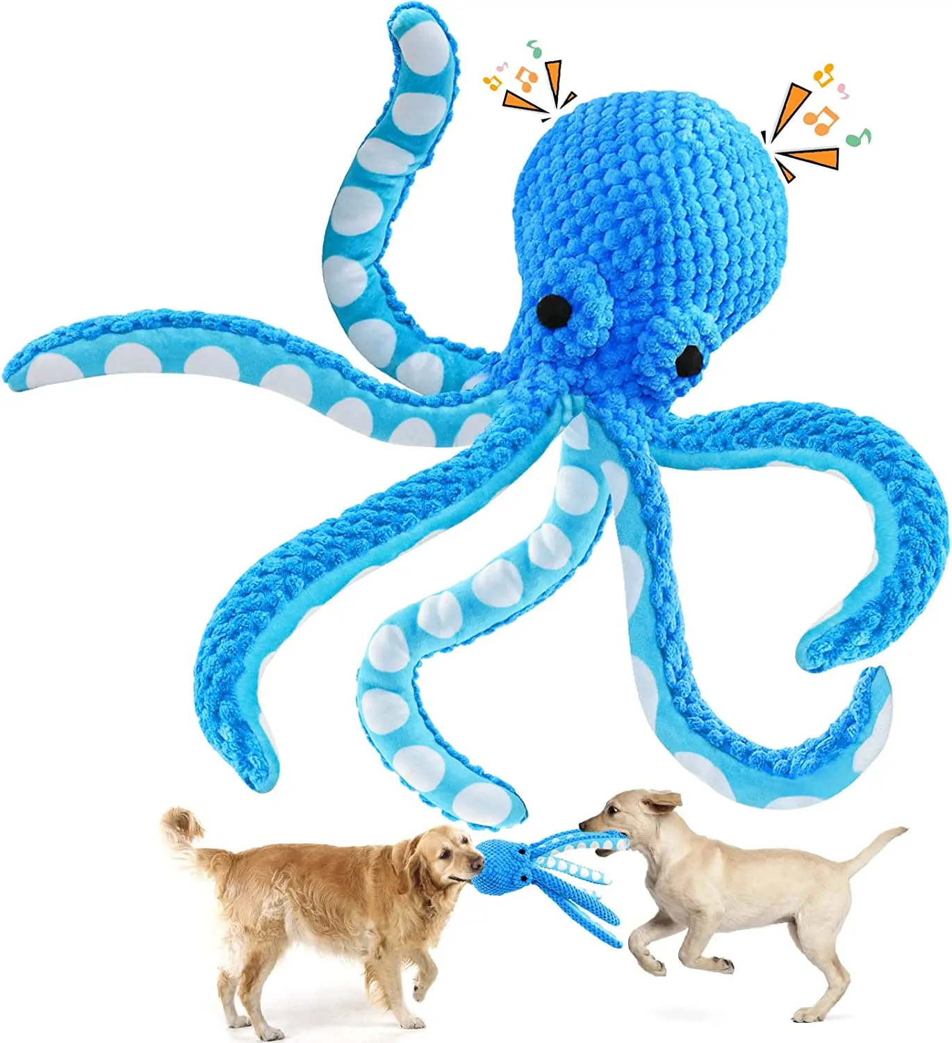 ATUBAN Squeaky Dog Toys,Octopus Plush Dog Chew Toys for Puppy Teething,Pet Training and Entertaining,Durable Interactive Dog Toy 
ATUBAN Squeaky Dog Toys,Octopus Plush Dog Chew Toys for Puppy Teething,Pet Training and Entertaining,Durable Interactive Dog Toy
