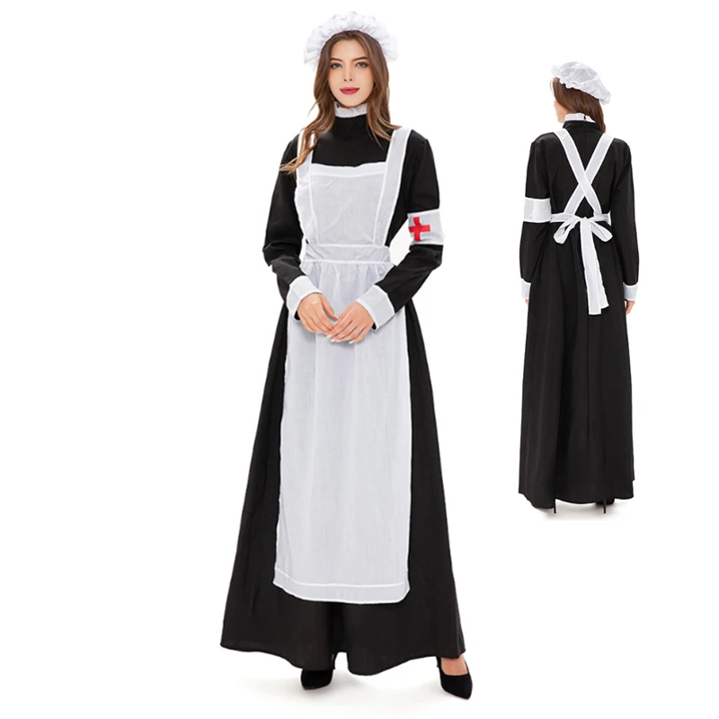 Women Maid Cosplay Long Maxi Fancy Dress Long Sleeves Franch Maid Servant Cosplay Costumes for Halloween Party Dress Up
Women Maid Cosplay Long Maxi Fancy Dress Long Sleeves Franch Maid Servant Cosplay Costumes for Halloween Party Dress Up