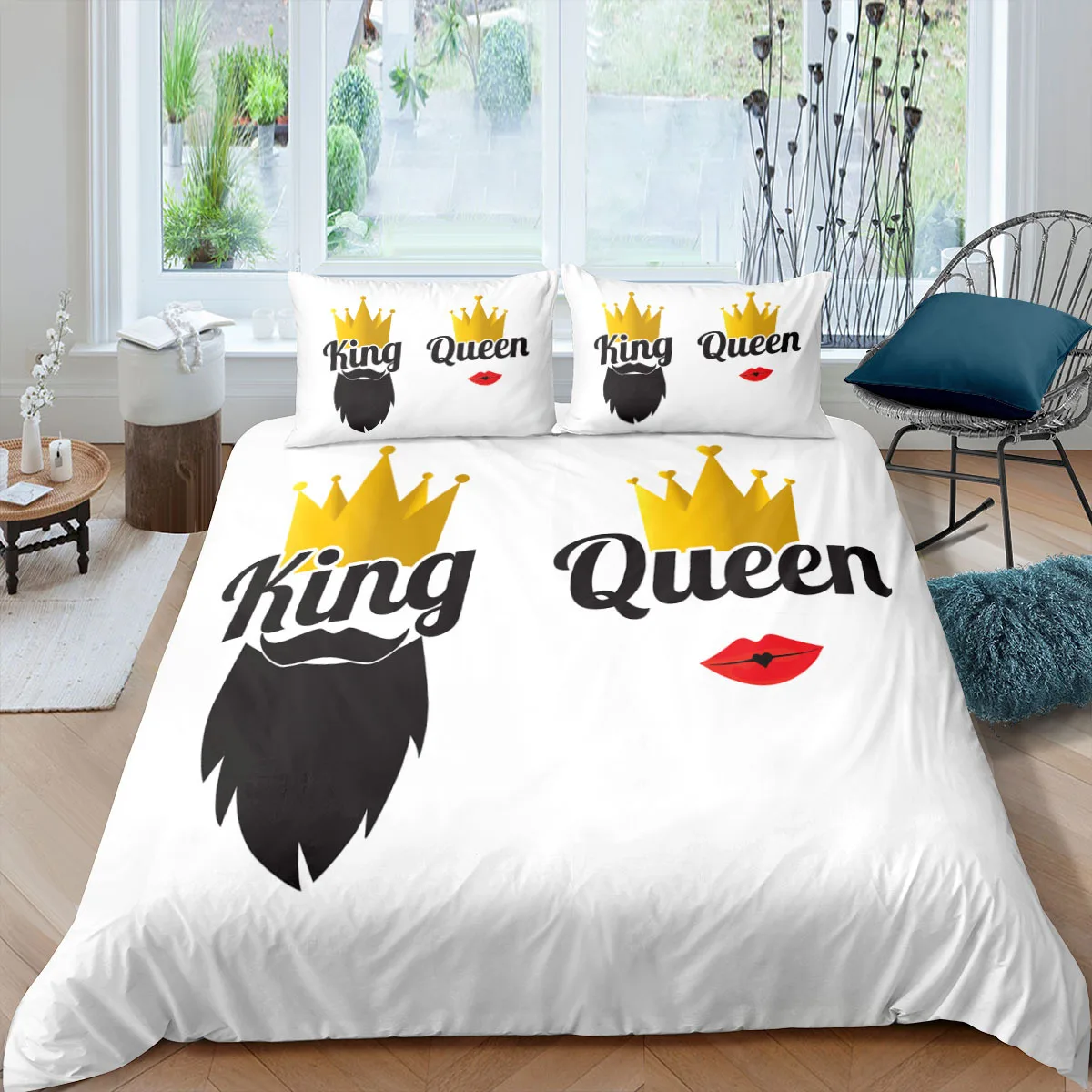 Simple Black White Bedding Set 2/3pcs Full Queen King Size Crown Pattern Quilt/Comforter Cover With Zipper Couples Bedclothes
Simple Black White Bedding Set 2/3pcs Full Queen King Size Crown Pattern Quilt/Comforter Cover With Zipper Couples Bedclothes