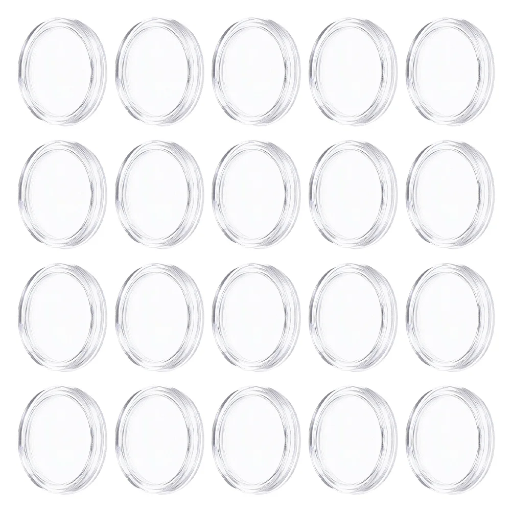 

100 Pcs Coin Box Coins Holder Container Single Holders Plastic Lid Clear Pouch Case Capsules Organizer