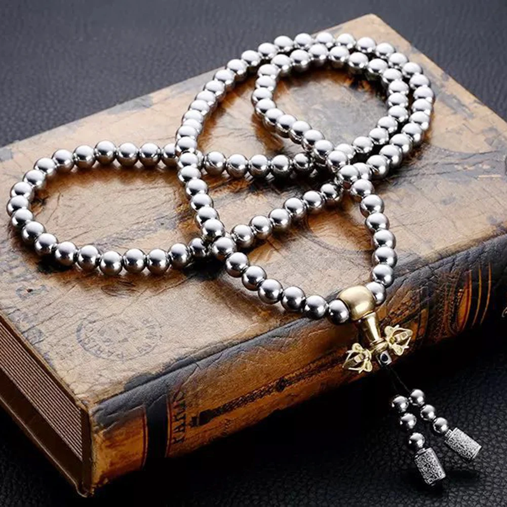 New Necklaces for Men Outdoor Self Defense Chain Full Steel Martial Arts Weapon 128 Stainless Steel Buddha Beads Necklace Chain 
New Necklaces for Men Outdoor Self Defense Chain Full Steel Martial Arts Weapon 128 Stainless Steel Buddha Beads Necklace Chain