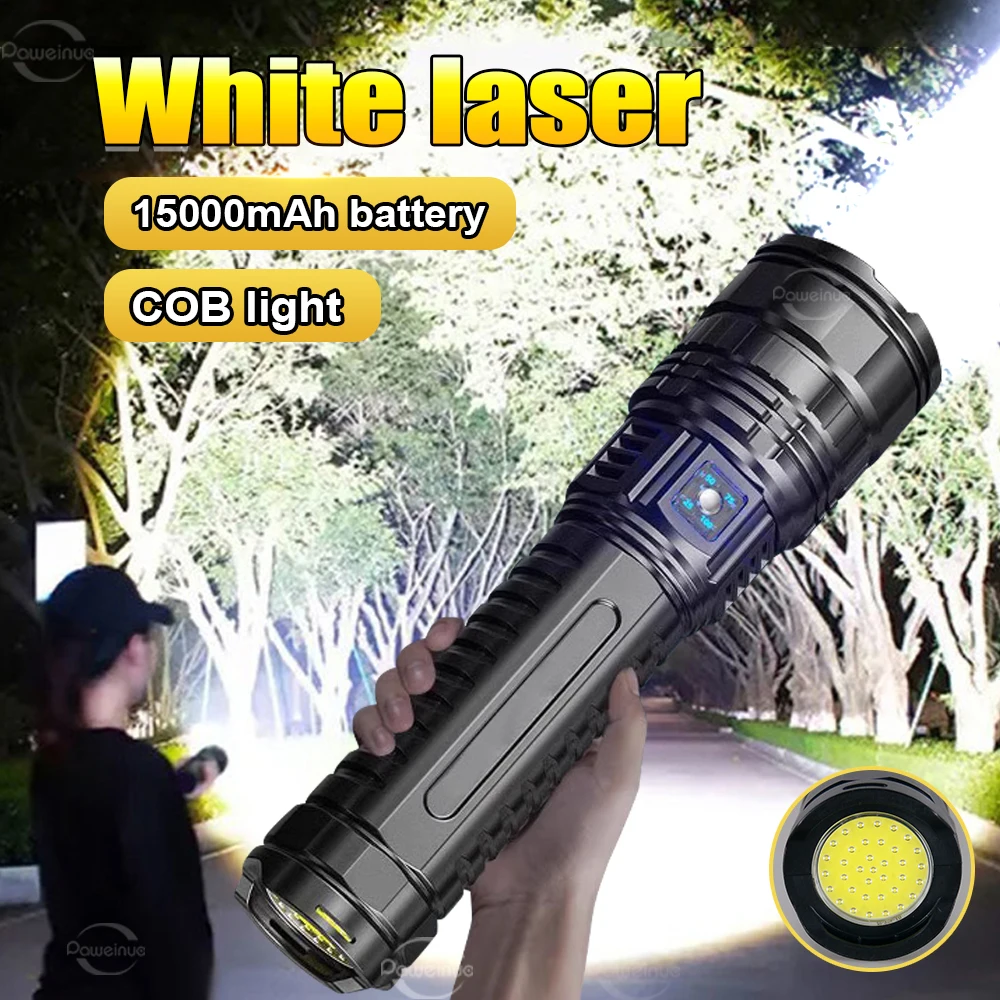 

15000mah Most Powerful Led Flashlights Tactical Flash Light Built-in 3*18650 Battery Long Range Spotlights Torch Emergency Light