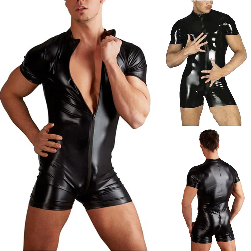 Men Sexy Sissy Gay Faxu Leather Shinny Bodysuit Man Gay Erotic Apparel Zipper Open Crotch Singlet Jumpsuit Male Playsuit
Men Sexy Sissy Gay Faxu Leather Shinny Bodysuit Man Gay Erotic Apparel Zipper Open Crotch Singlet Jumpsuit Male Playsuit