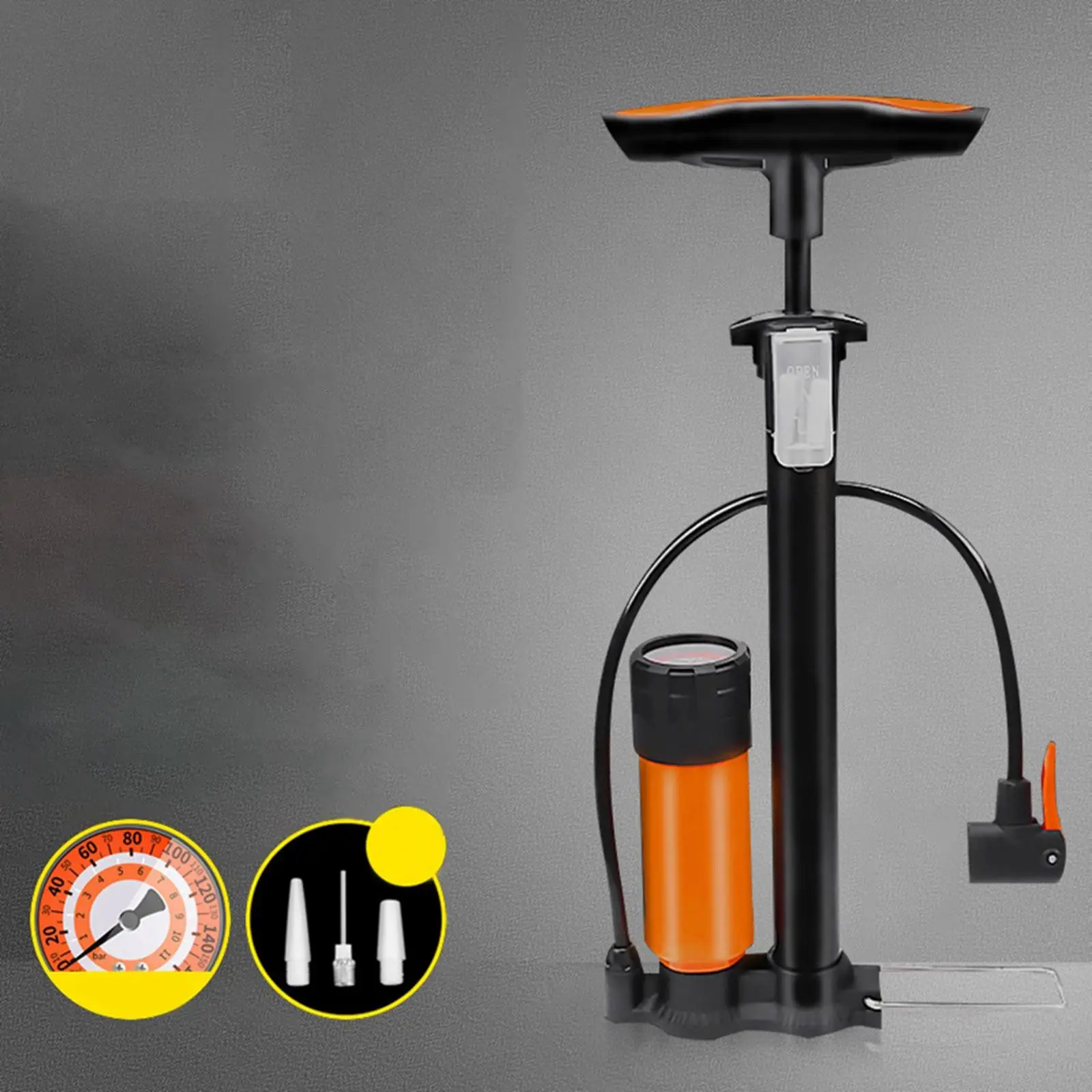 Bicycle Floor Pump Compatible with Universal Presta and Schrader Valve Tyre Inflation Hand for Balloon Mountain Bike Cycling
Bicycle Floor Pump Compatible with Universal Presta and Schrader Valve Tyre Inflation Hand for Balloon Mountain Bike Cycling