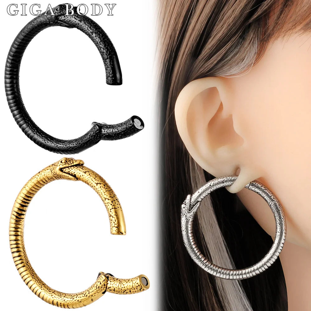 Giga Vintage Round Ring Snake Ear Hanger Weights For Stretched Earlobe Plugs Piercing Stainless Steel 5mm 4g Gauges Jewelry
Giga Vintage Round Ring Snake Ear Hanger Weights For Stretched Earlobe Plugs Piercing Stainless Steel 5mm 4g Gauges Jewelry