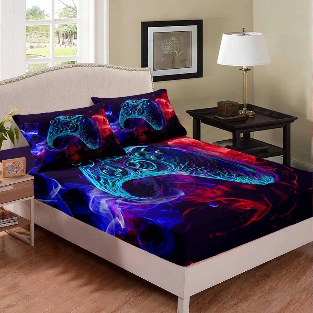 Gamer Fitted Sheet, Red and Blue Gaming Video Games Bedding Set, for Boys Kids Game Room Decor Fitted Bed Sheets King Queen Size
Gamer Fitted Sheet, Red and Blue Gaming Video Games Bedding Set, for Boys Kids Game Room Decor Fitted Bed Sheets King Queen Size