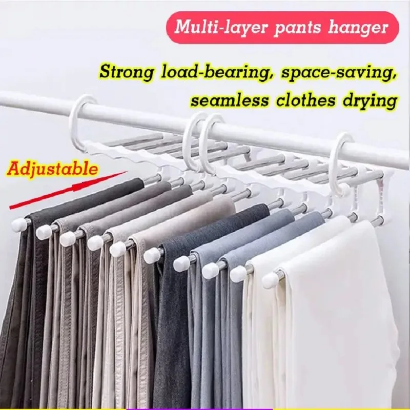 Multi-functional 5 in 1 Pant Rack Adjustable Wardrobe Storage Rack Stainless Steel Closet Storage Organizer Magic Clothes Hanger
Multi-functional 5 in 1 Pant Rack Adjustable Wardrobe Storage Rack Stainless Steel Closet Storage Organizer Magic Clothes Hanger