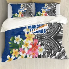 Marshall Island Quilt Cover Polynesian 3-Piece Quilt Cover Pillow Case Family Bed Sheet Adult Children Bedding Set Patriotic New