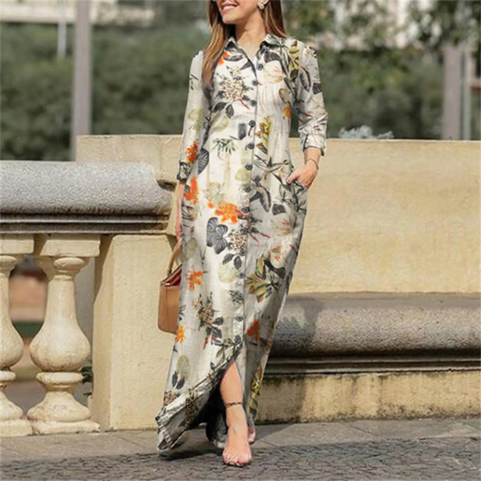 2022 New Autumn Casual Fashion Women Dress Single-breasted Long Sleeve Printed Loose Maxi Loose Party Shirt Dress for Office
2022 New Autumn Casual Fashion Women Dress Single-breasted Long Sleeve Printed Loose Maxi Loose Party Shirt Dress for Office