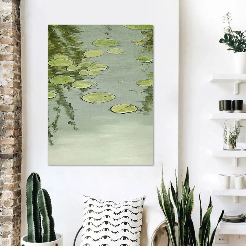 Pure Handmade Acrylic Art Wall Picture Canvas Roll Artwork Abstract Scenery Oil Painting Lotus Leaves On The Pond Growing
Pure Handmade Acrylic Art Wall Picture Canvas Roll Artwork Abstract Scenery Oil Painting Lotus Leaves On The Pond Growing