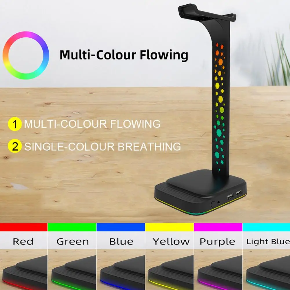 Держатель для наушников RGB с 2 USB-портами, подставка для наушников для настольных геймеров, аксессуары для игровых наушников U0H0
Держатель для наушников RGB с 2 USB-портами, подставка для наушников для настольных геймеров, аксессуары для игровых наушников U0H0