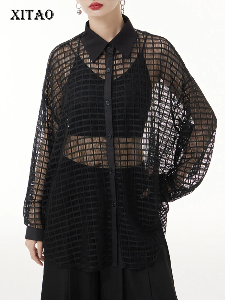 XITAO Lace Perspective Shirt Single Breasted Turn-down Collar 2023 Summer New Casual Fashion Temperament All-match DMJ1188
XITAO Lace Perspective Shirt Single Breasted Turn-down Collar 2023 Summer New Casual Fashion Temperament All-match DMJ1188