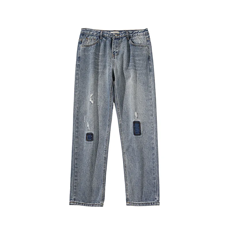 Summer 2022 Fashion Men's Trousers Korean Style Trendy Jeans With Holes Patches Loose And Versatile Ankle Length Straight Pants
Summer 2022 Fashion Men's Trousers Korean Style Trendy Jeans With Holes Patches Loose And Versatile Ankle Length Straight Pants