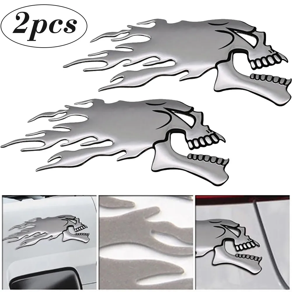 2Pcs/Pair Halloween 3D Silver Chrome Ghost Skull Head Auto Car Sticker Car Styling Decoration Emblem Decals Stickers
2Pcs/Pair Halloween 3D Silver Chrome Ghost Skull Head Auto Car Sticker Car Styling Decoration Emblem Decals Stickers