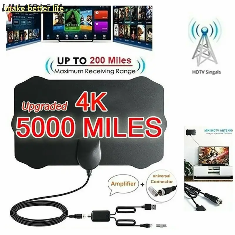4K High Gain HD TV DTV Box Digital TV Antenna EU Plug 5000 Miles Booster Active Indoor Aerial HD Flat Design
4K High Gain HD TV DTV Box Digital TV Antenna EU Plug 5000 Miles Booster Active Indoor Aerial HD Flat Design