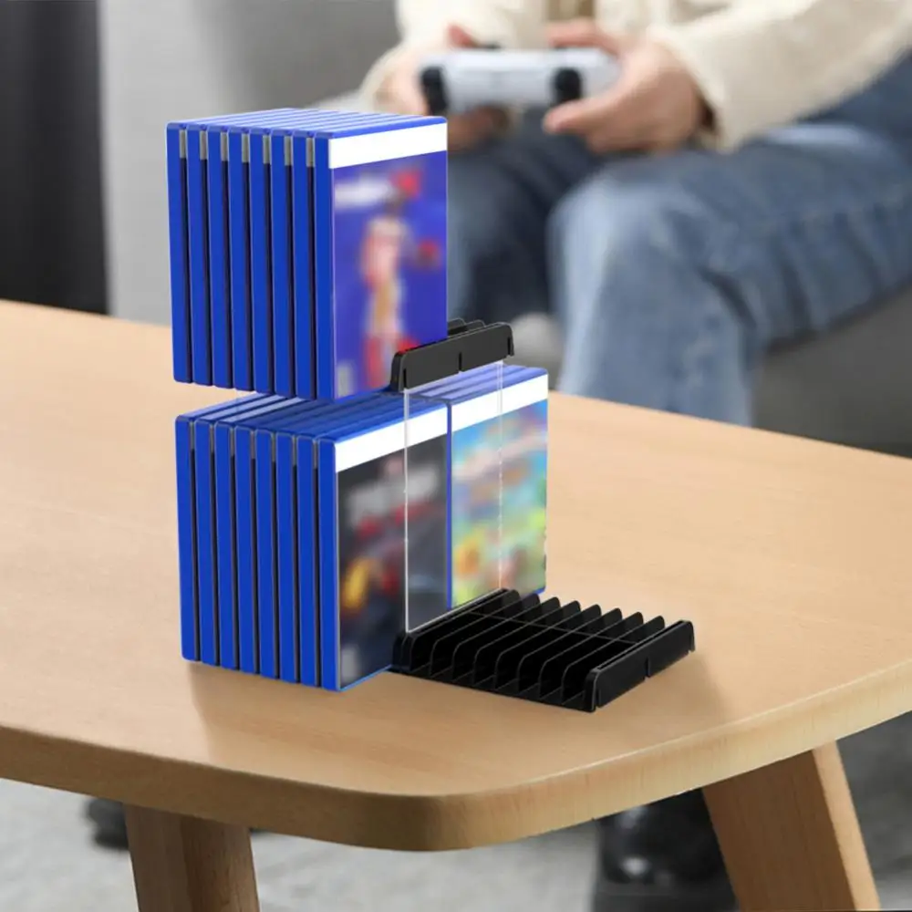 Practical Anti-skid Silicone Pad Cd-rom Discs Display Stand Rack Double Layer Game Card Cd Storage Rack Large Capacity Durable 
Practical Anti-skid Silicone Pad Cd-rom Discs Display Stand Rack Double Layer Game Card Cd Storage Rack Large Capacity Durable