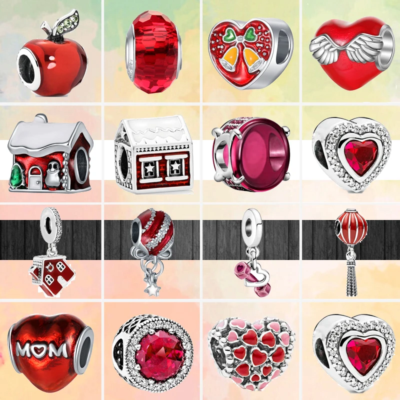 New Red Style Apple Big Zircon Dumbbel House Balloon Heart Beads Fit Original Pandora Charms Bracelet Silver Color Women Jewelry
New Red Style Apple Big Zircon Dumbbel House Balloon Heart Beads Fit Original Pandora Charms Bracelet Silver Color Women Jewelry