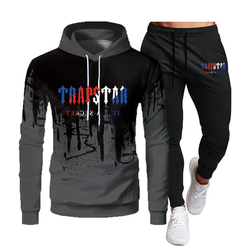 

Trapstar Men's Sets Tracksuit Men Hoodie Print Sports Sweatshirt + Pants Fashion Hip Hop Justin Bieber Streetwear Jogger Suit