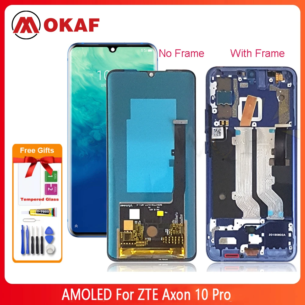 OKANFU New Original AMOLED For ZTE Axon 10 Pro Lcd Display with frame Display Touch Screen Digitizer Assembly Replacement
OKANFU New Original AMOLED For ZTE Axon 10 Pro Lcd Display with frame Display Touch Screen Digitizer Assembly Replacement