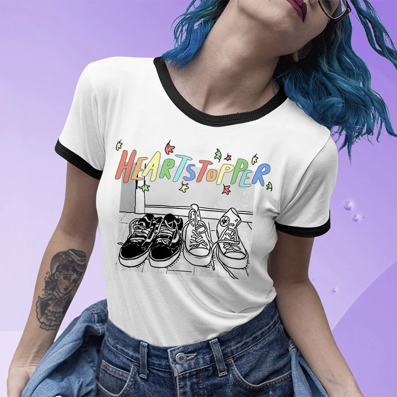 Heartstopper T Shirt Women Ulzzang Hip Hop Shirt Y2k Anime Nick and Charlie Romance Graphic Tees Grunge Kawaii T-shirt Female
Heartstopper T Shirt Women Ulzzang Hip Hop Shirt Y2k Anime Nick and Charlie Romance Graphic Tees Grunge Kawaii T-shirt Female